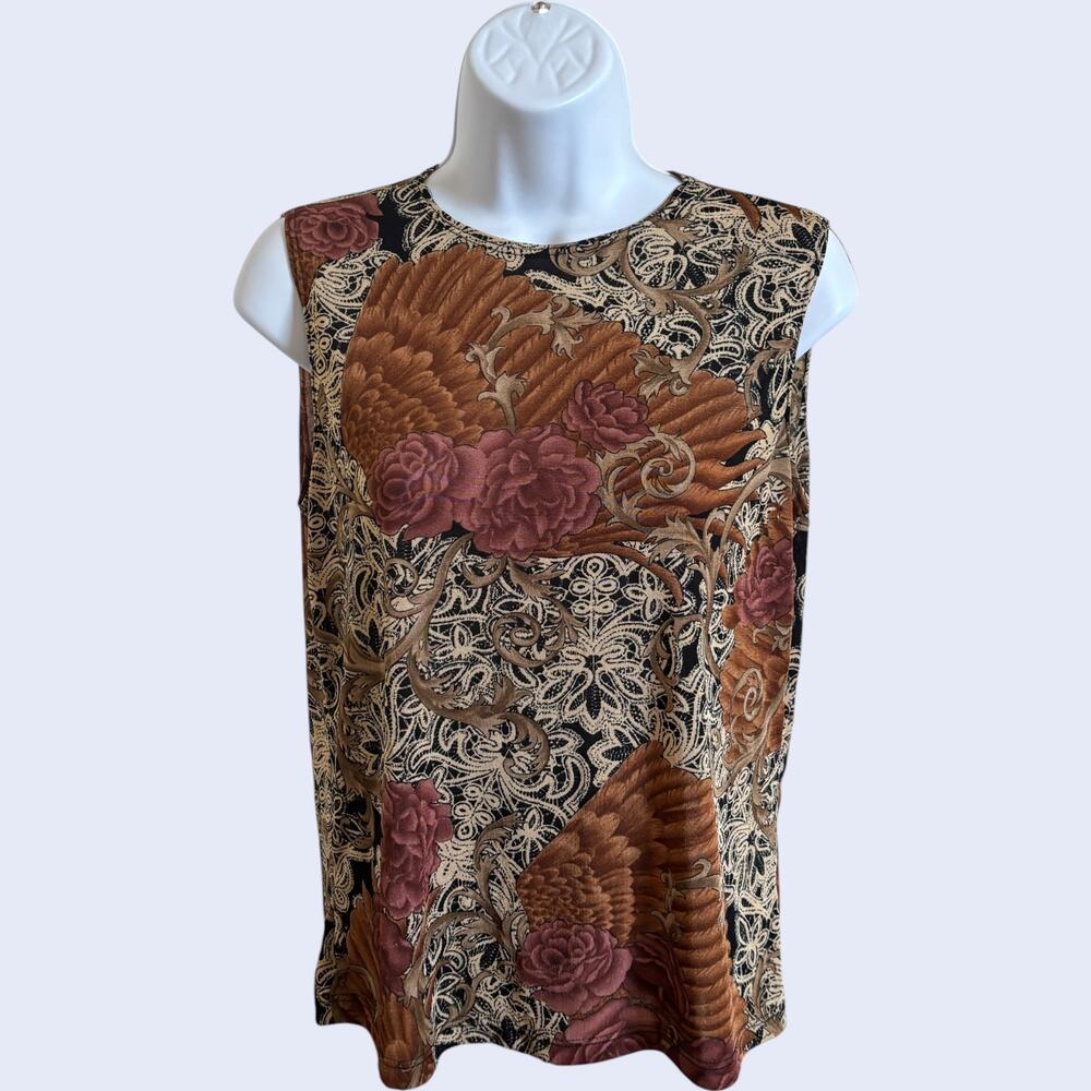 Susan Lawrence PL Floral Tapestry Shell Black Petite